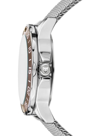 Montre à quartz en acier Ljublijana - Argenté et marron