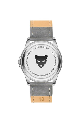 Montre à quartz en cuir Alta Gris et argenté