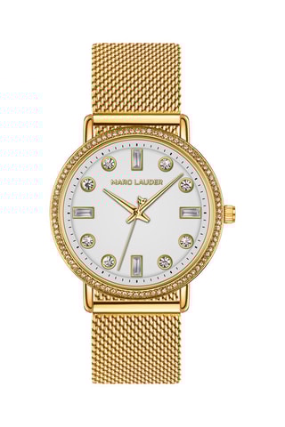 Montre à quartz en acier Paris - Doré et blanc