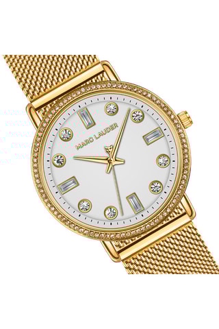 Montre à quartz en acier Paris - Doré et blanc