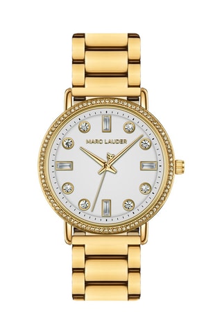 Montre à quartz en acier - Doré