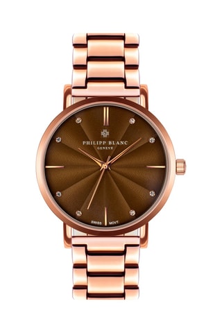 Montre à quartz en acier - Doré rose