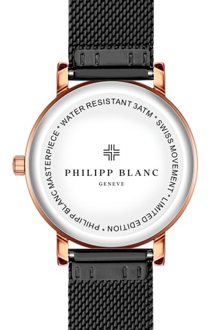 Montre à quartz en acier - Noir et doré rose