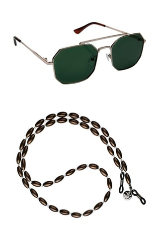 Lunettes de soleil polarisées et chaîne mixte - Catégorie 3 - Doré