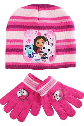 Bonnet et gants Gabby et la Maison Magique  - Rose