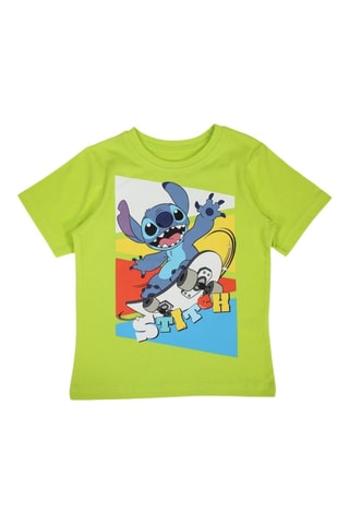 T-shirt Stitch Lilo et Stitch Disney  - Blanc, bleu, vert et jaune