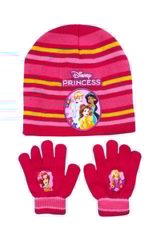 Bonnet et gants Princesses Disney  - Rouge, bleu et jaune