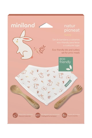 Ensemble bavoir et couverts en bambou EcoFriendly - Rouge - Dès 6 mois