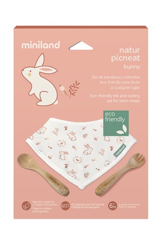 Ensemble bavoir et couverts en bambou EcoFriendly - Rouge - Dès 6 mois