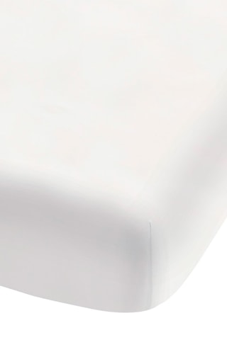 Drap-housse en coton 57 fils/cm² Douce nuit - Blanc