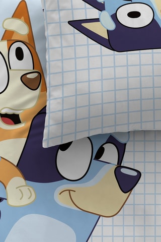 Parure de couette Bandit et Chili Bluey - Blanc et ciel