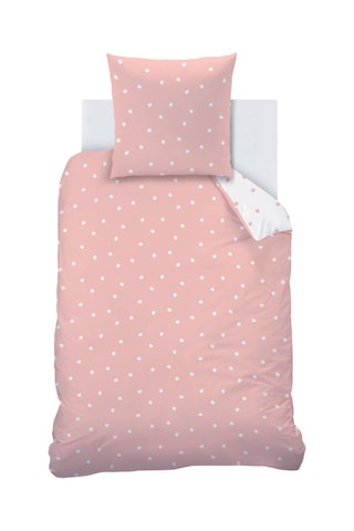 Parure de couette Pink Spots en coton 115 fils/cm² - Blanc et rose