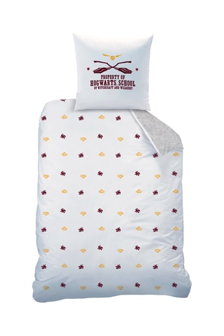 Parure de couette Harry Potter en coton 115 fils/cm² - Gris