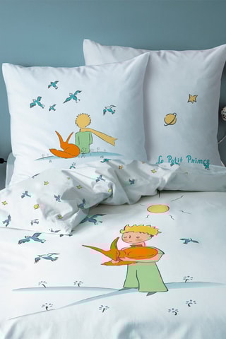 Parure de couette Le Petit Prince en coton 115 fils/cm² - Blanc