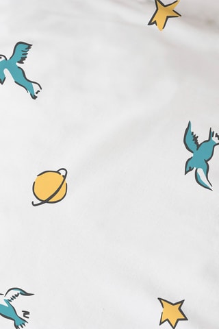 Parure de couette Le Petit Prince en coton 115 fils/cm² - Blanc