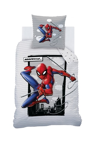 Parure de couette en coton Spider-Man Avengers Marvel - Gris et blanc