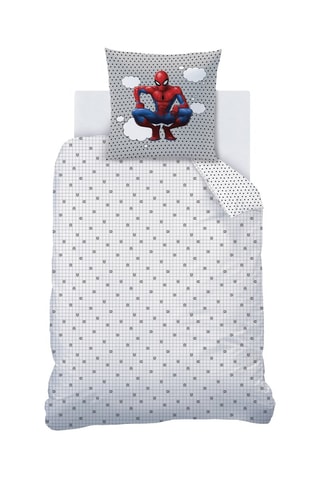 Parure de couette en coton Spider-Man Avengers Marvel - Gris et blanc