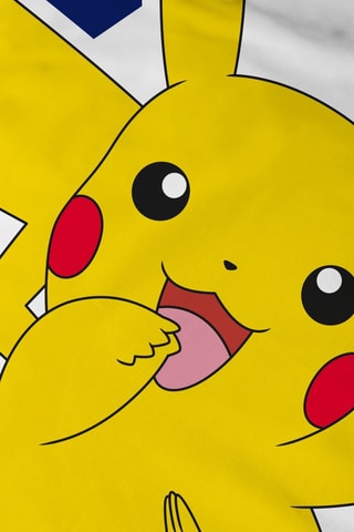 Parure de couette en coton Pikachu et Salamèche Pokémon - Blanc