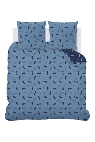 Parure de couette en coton Batman La Ligue des Justiciers DC Comics - Bleu marine