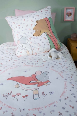 Parure de couette Ernest et Celestine  -  Blanc et rose