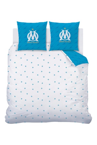 Parure de couette OM - Bleu et blanc