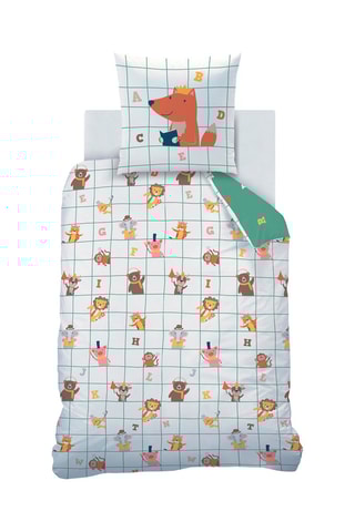 Parure de couette Karo Animo en coton 115 fils/cm² - Blanc