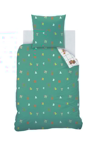 Parure de couette Karo Animo en coton 115 fils/cm² - Blanc