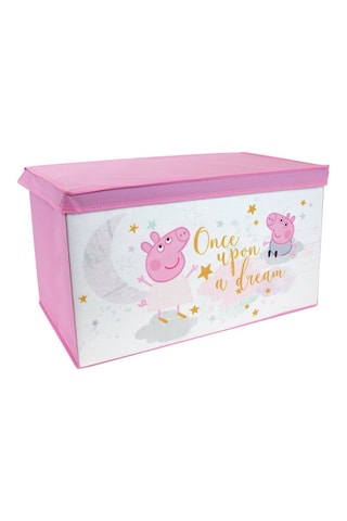 Coffre à jouets pliable Peppa Pig - 56,5 x 36 x 31 cm - Rose et blanc