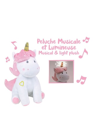 Peluche licorne musicale et lumineuse - Dès la naissance