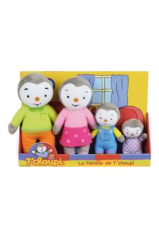 4 peluches La Famille de T’choupi