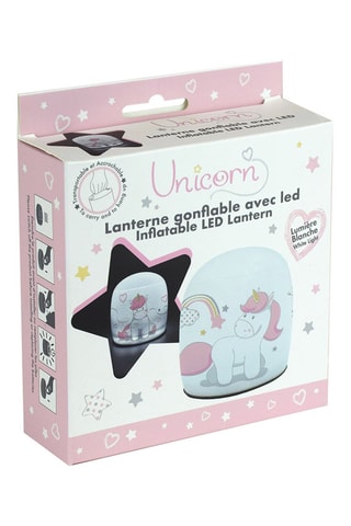 Lanterne gonflable LED Licorne - Gris