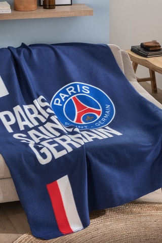 Plaid PSG - 110 x 140 cm - Bleu et rouge