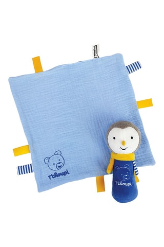 Doudou T’Choupi Baby couinette hochet et Carre gaze - Dès la naissance