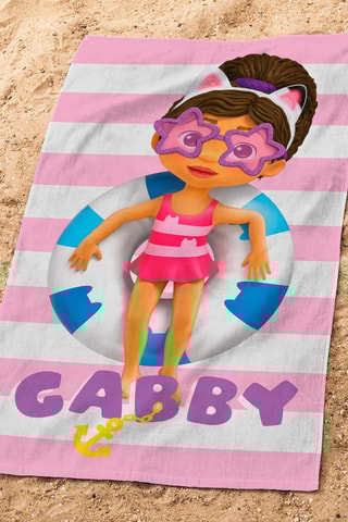 Drap de plage Gabby Gabby et la Maison Magique - Rose et bleu - 70 x 120 cm