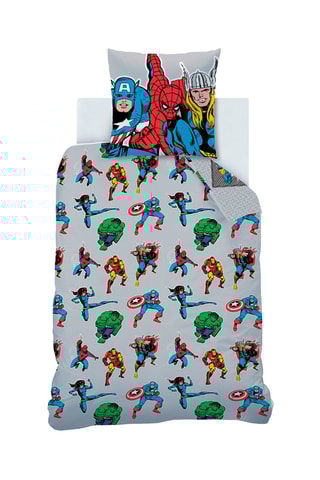 Parure de couette réversible Avengers Home Comics - Gris