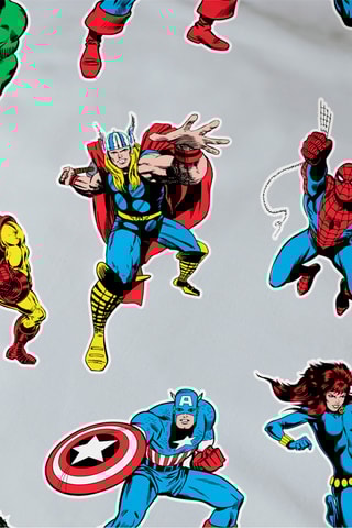 Parure de couette réversible Avengers Home Comics - Gris