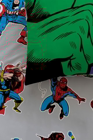 Parure de couette réversible Avengers Home Comics - Gris