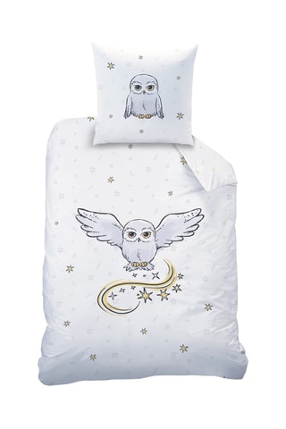 Parure de couette réversible Harry Potter WB Owl - Blanc
