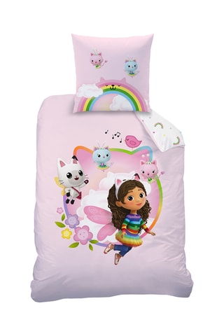 Parure de couette réversible Gabby et La Maison Magique Garden - Blanc