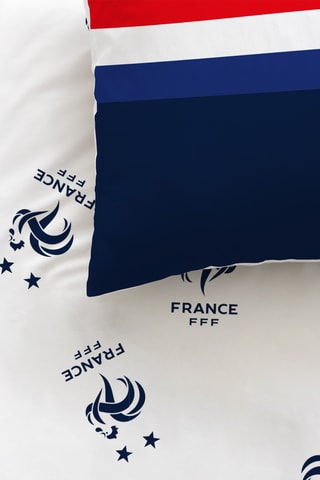 Parure de couette réversible FFF Rayures - Blanc et bleu marine