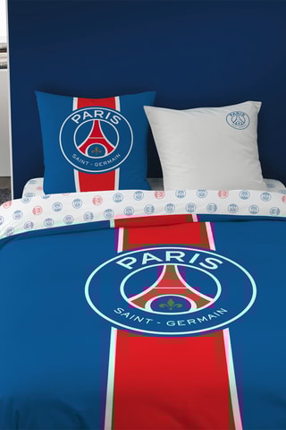 Parure de couette réversible PSG Classic - Blanc et bleu marine