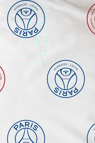 Parure de couette réversible PSG Classic - Blanc et bleu marine