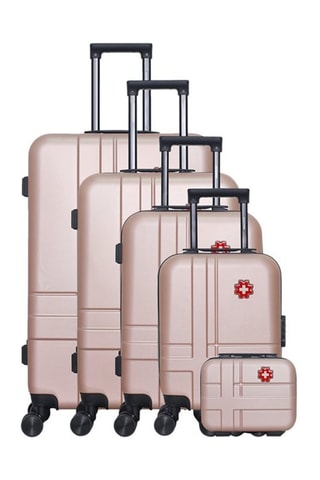 Juego de 4 maletas y vanity Uster (XS/S/M/L) - Rosa dorado - 46/55/65/75 cm