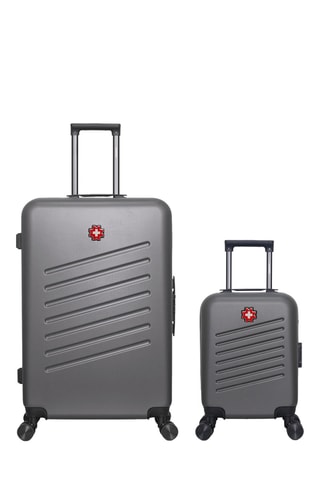 Maleta XXS y maleta grande (L) Zurich - Gris oscuro - 46/75 cm