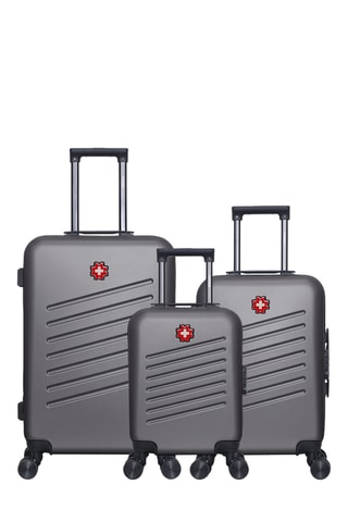 Juego de 3 maletas Zurich (XXS/S/M) - Gris oscuro - 46/55/65 cm