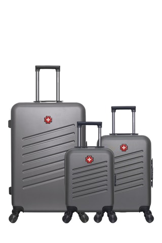 Juego de 3 maletas Zurich (XXS/S/L) - Gris oscuro - 46/55/75 cm