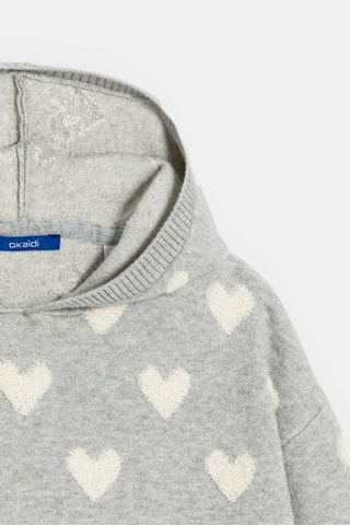 Camisola com capuz - Cinzento mesclado e branco - Okaïdi