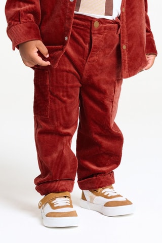 Calças em veludo - Vermelho-tijolo - Obaïbi