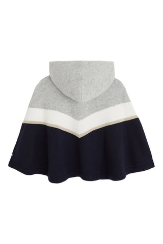 Poncho com capuz - Azul-marinho e cinzento-claro mesclado - Okaïdi