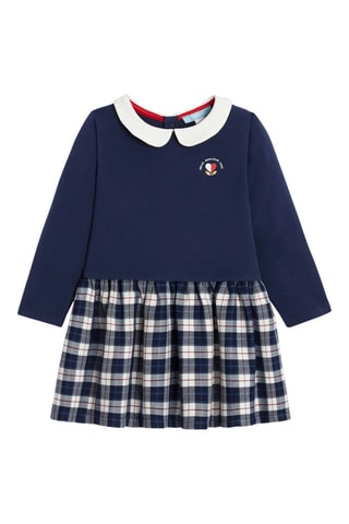 Vestido efeito ilusório - Azul-marinho - Obaïbi